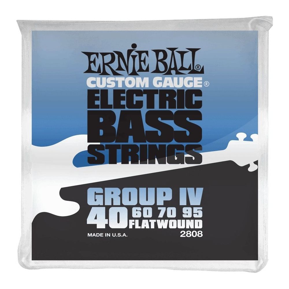 Ernie Ball - Ernie Ball 2808 - Jeu de cordes basse Custom Gauge Flatwound- Group IV 40-95 - Accessoires instruments à cordes