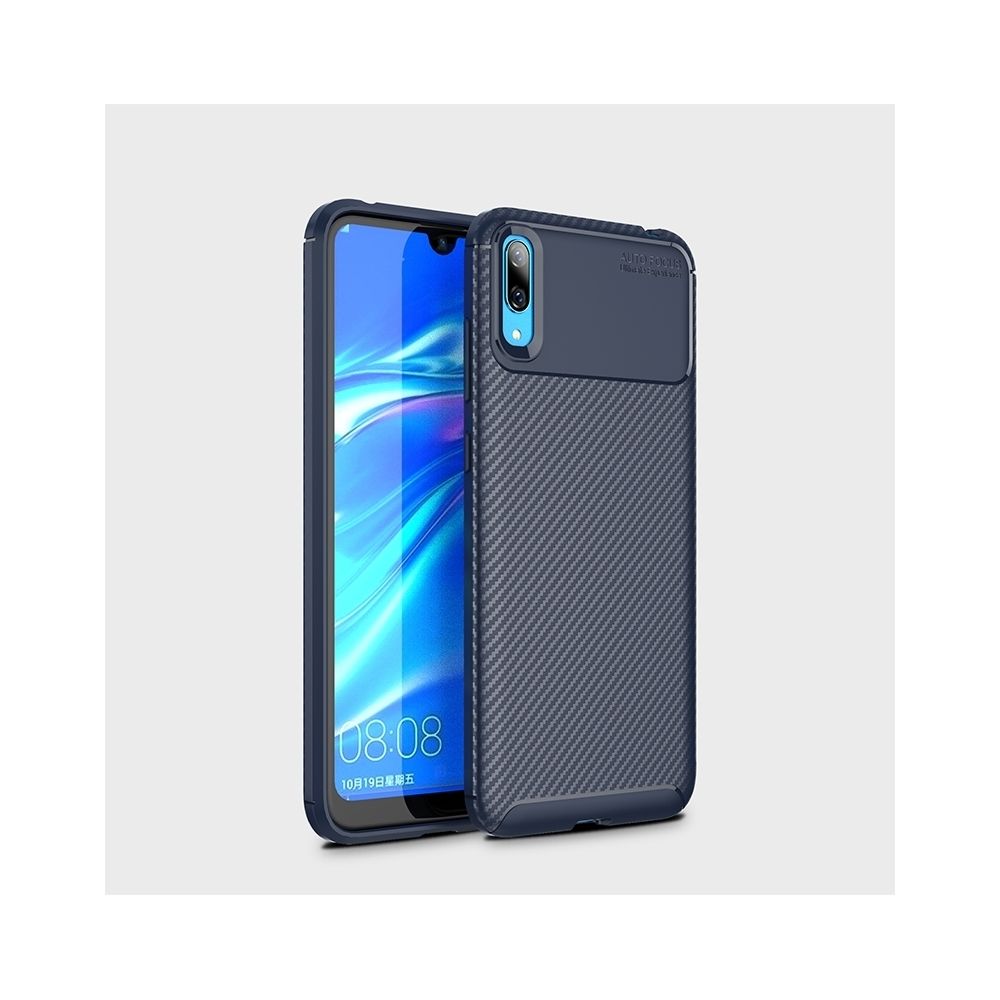 Wewoo - Coque en TPU antichoc fibre de carbone pour HuEnjoy 9 (bleue) - Coque, étui smartphone