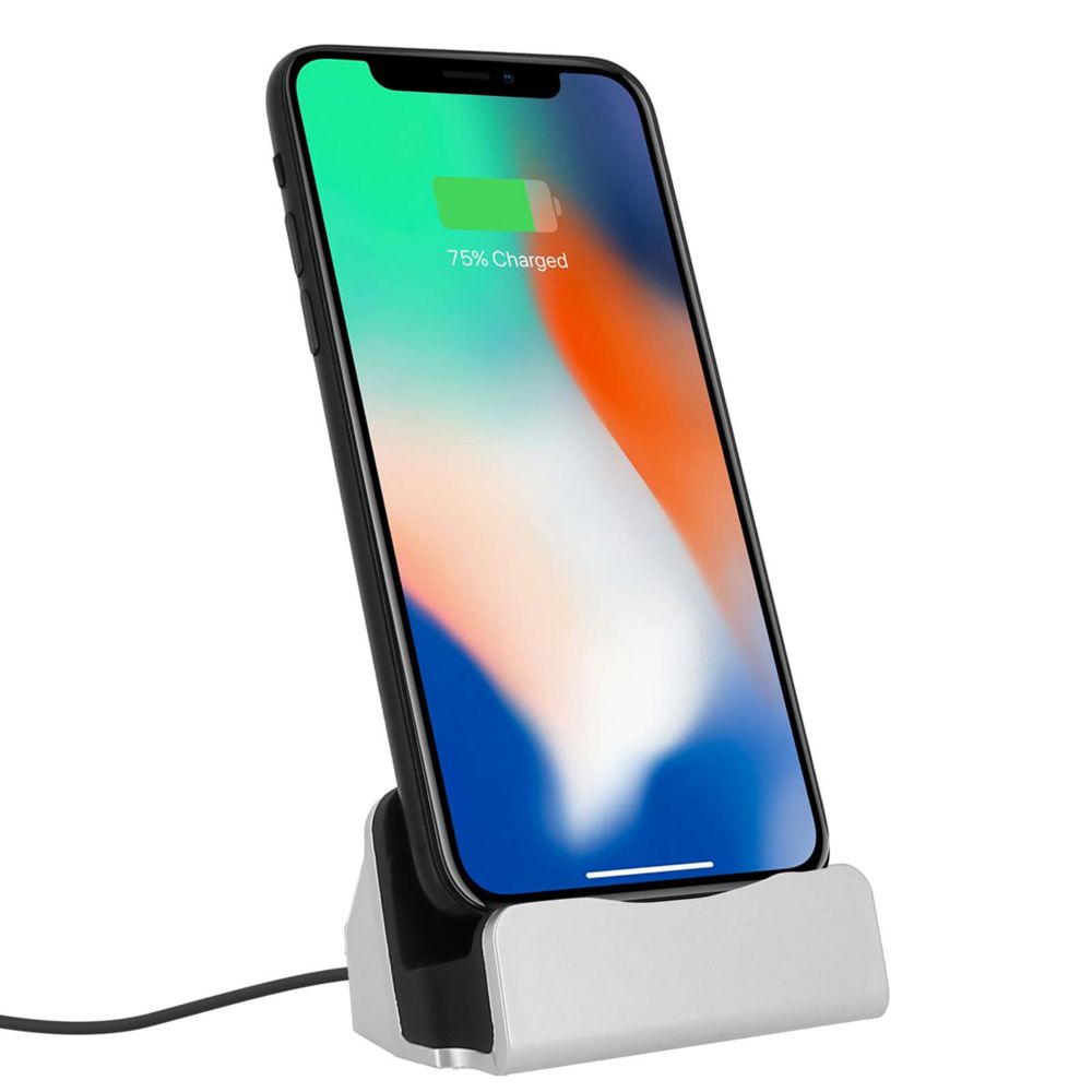 Avizar - Station d'accueil iPhone Charge & Synchronisation connecteur Lightning - Argent - Station d'accueil smartphone