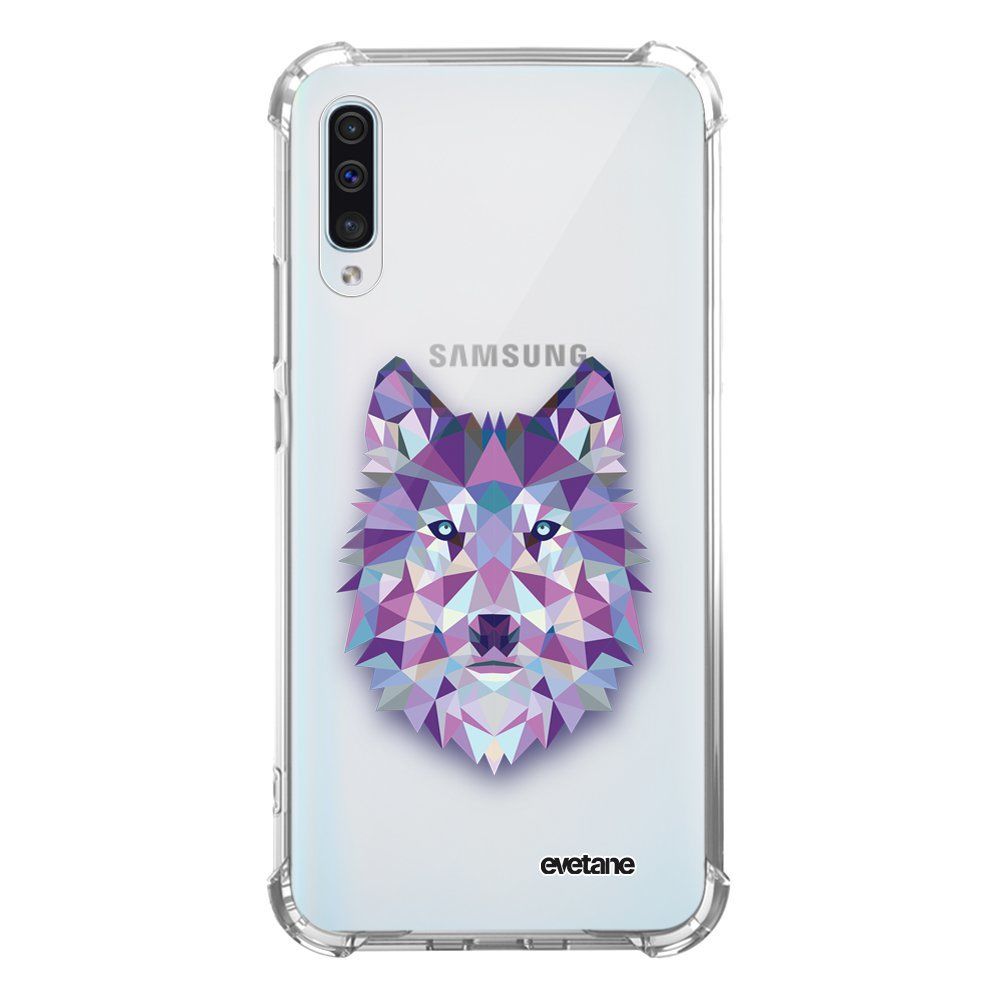 Evetane - Coque Samsung Galaxy A50 anti-choc souple avec angles renforcés transparente Loup geometrique Evetane - Coque, étui smartphone