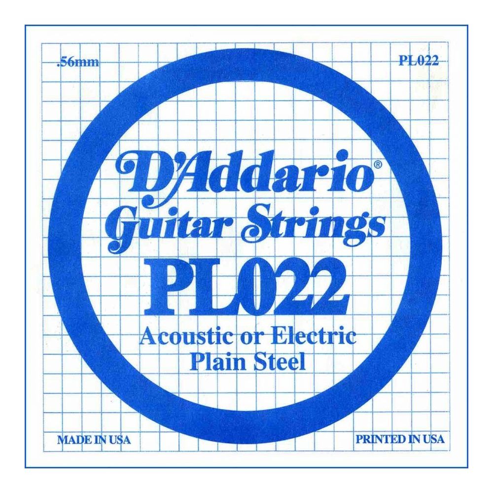 D'Addario - D'addario PL022 - Corde au détail 022 guitare électrique - Acier plein - Accessoires instruments à cordes