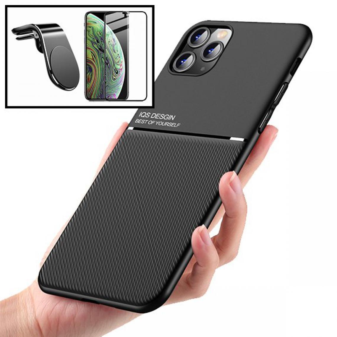 Phonecare - Kit de coque magnétique Lux + Couverture complète 5D + Support magnétique L Safe Driving pour iPhone 13 Mini - Coque, étui smartphone