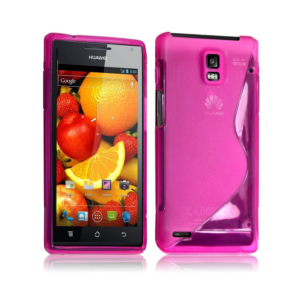Karylax - Housse Etui Coque S-Line couleur Rose Fushia pour Huawei Ascend P1 + Film de Protection - Autres accessoires smartphone
