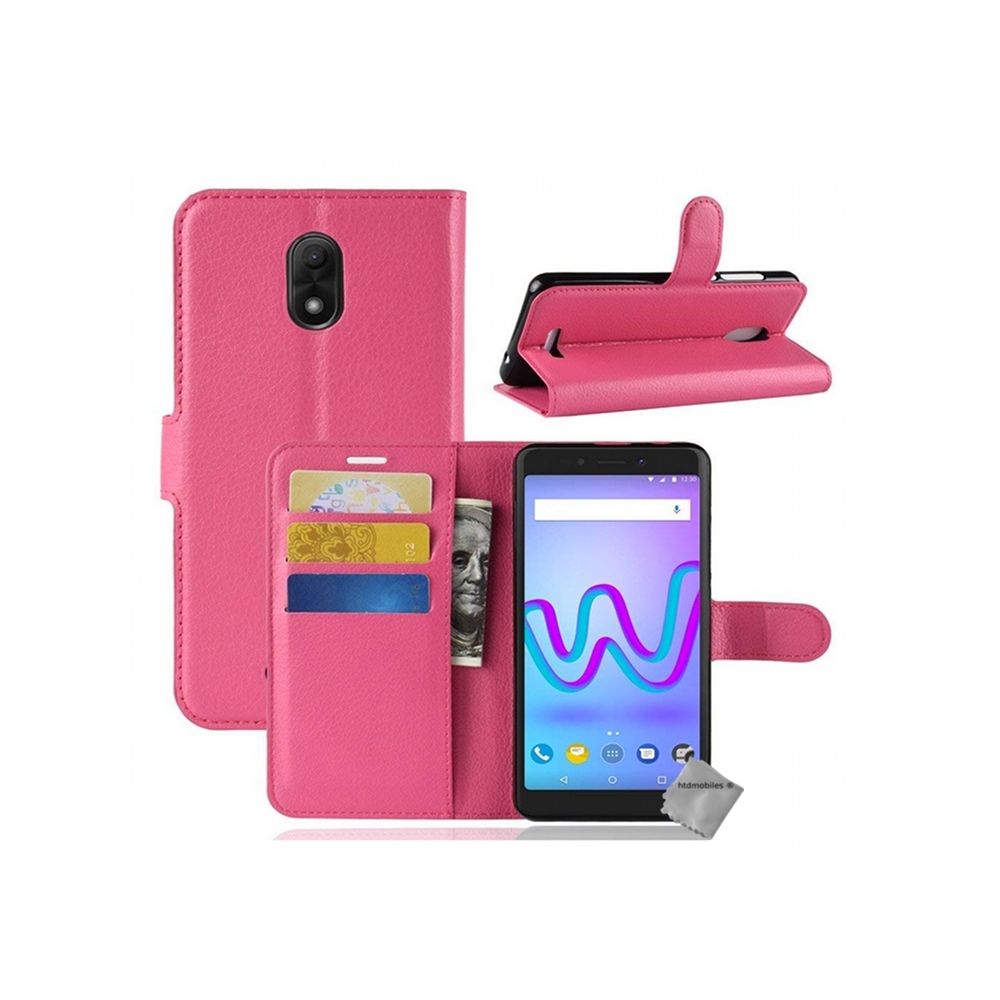 Htdmobiles - Housse etui coque pochette portefeuille pour Wiko Jerry 3 + verre trempe - ROSE - Autres accessoires smartphone