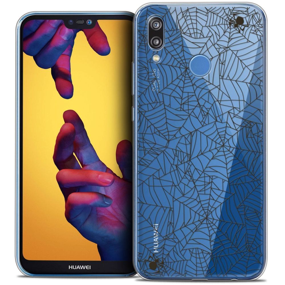 Caseink - Coque Housse Etui Huawei P20 LITE (5.84 ) [Crystal Gel HD Collection Halloween Design Spooky Spider - Souple - Ultra Fin - Imprimé en France] - Coque, étui smartphone