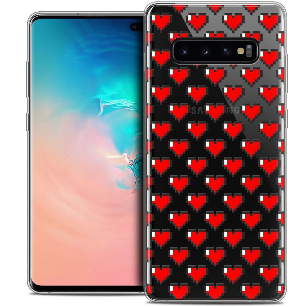 Caseink - Coque Housse Etui Pour Samsung Galaxy S10+ (6.4 ) [Crystal Gel HD Collection Love Saint Valentin Design Pixel Art - Souple - Ultra Fin - Imprimé en France] - Coque, étui smartphone