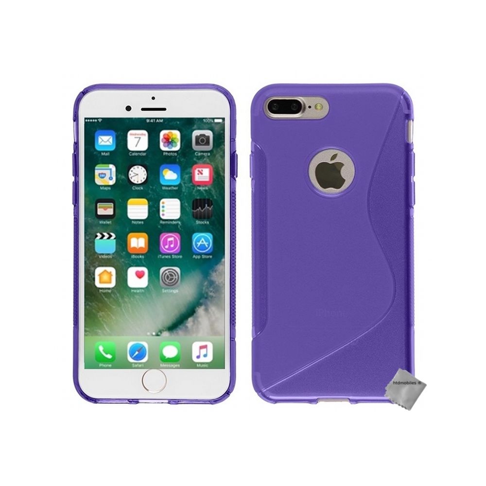 Htdmobiles - Housse etui coque pochette silicone gel fine pour Apple iPhone 7 Plus + verre trempe - MAUVE - Autres accessoires smartphone