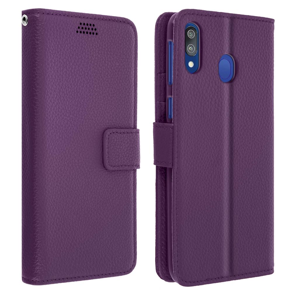 Avizar - Housse Samsung Galaxy M20 Étui Porte carte Support Vidéo violet - Coque, étui smartphone