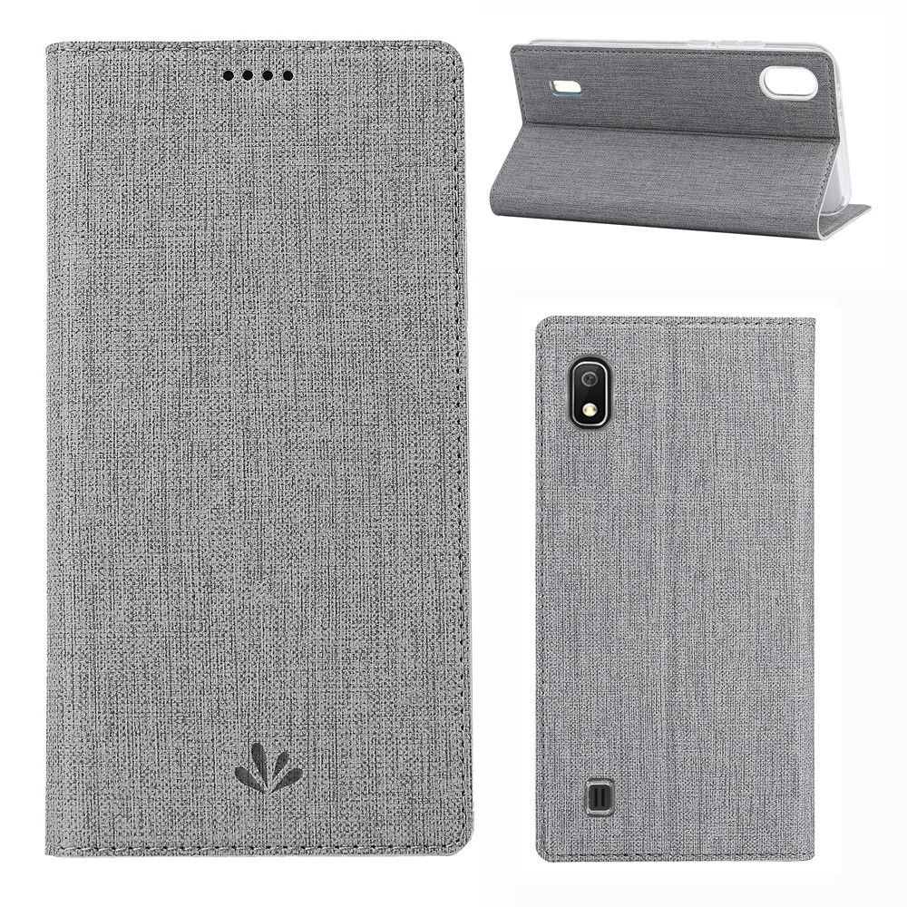 marque generique - Etui en PU avec porte-cartes et support gris pour votre Samsung Galaxy A10 - Coque, étui smartphone
