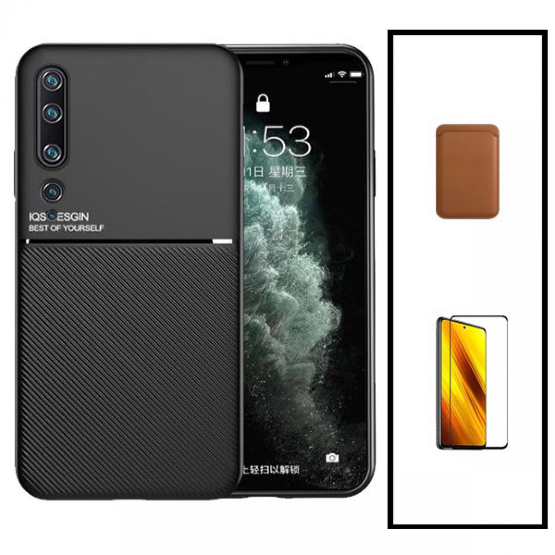Phonecare - Kit Coque Magnetic Lux + Magentic Wallet Marron + 5D Full Cover - Xiaomi Mi Note 10 - Coque, étui smartphone