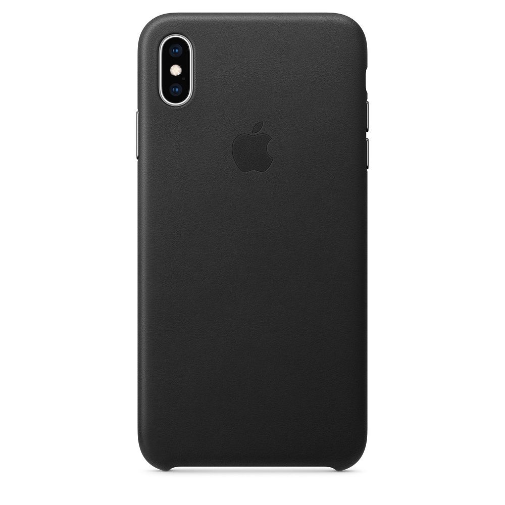Apple - Coque en cuir pour iPhone XS Max - Noir - Coque, étui smartphone