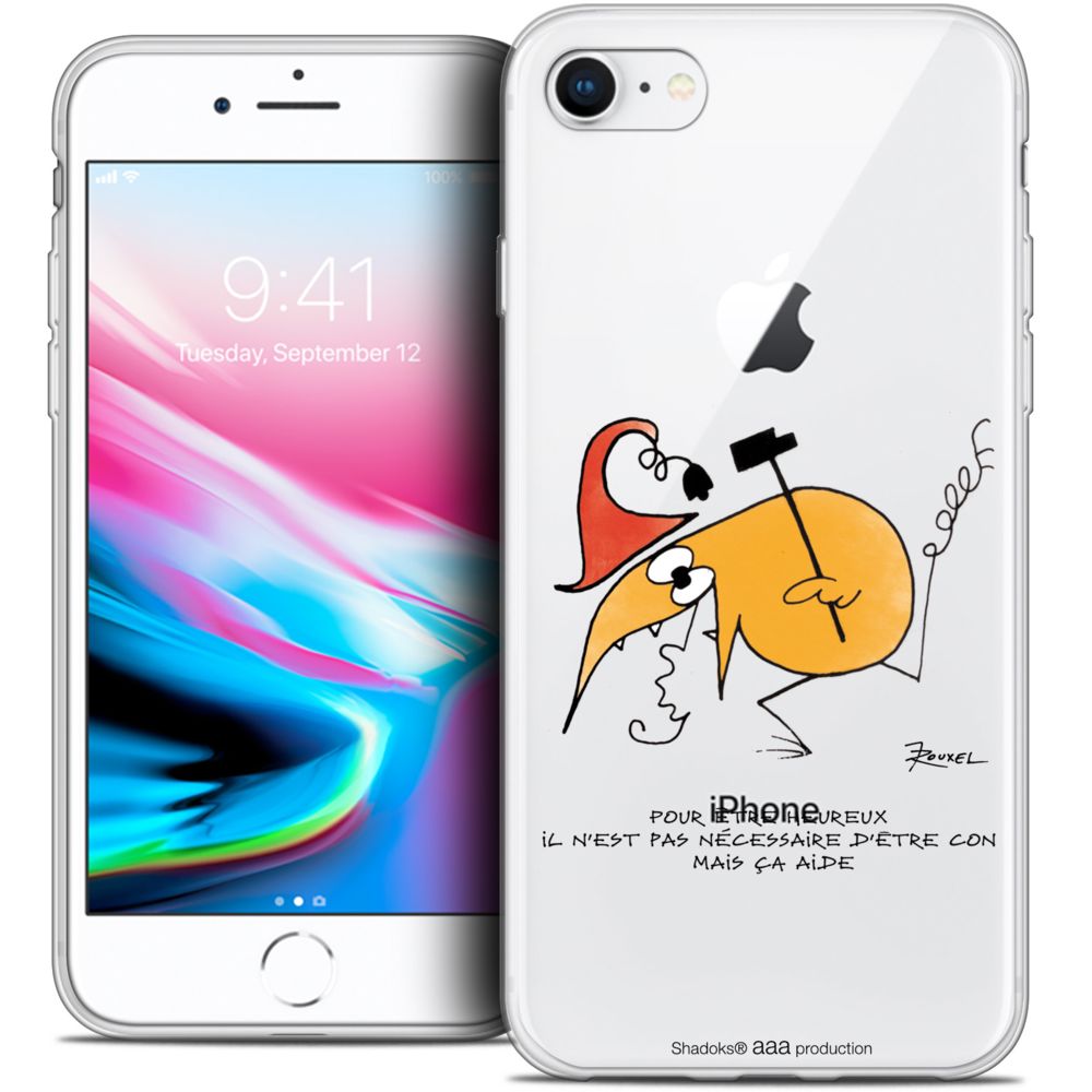 Caseink - Coque Housse Etui Apple iPhone 7 (4.7 ) [Crystal Gel HD Collection Les Shadoks ? Design Pour Être Heureux - Souple - Ultra Fin - Imprimé en France] - Coque, étui smartphone