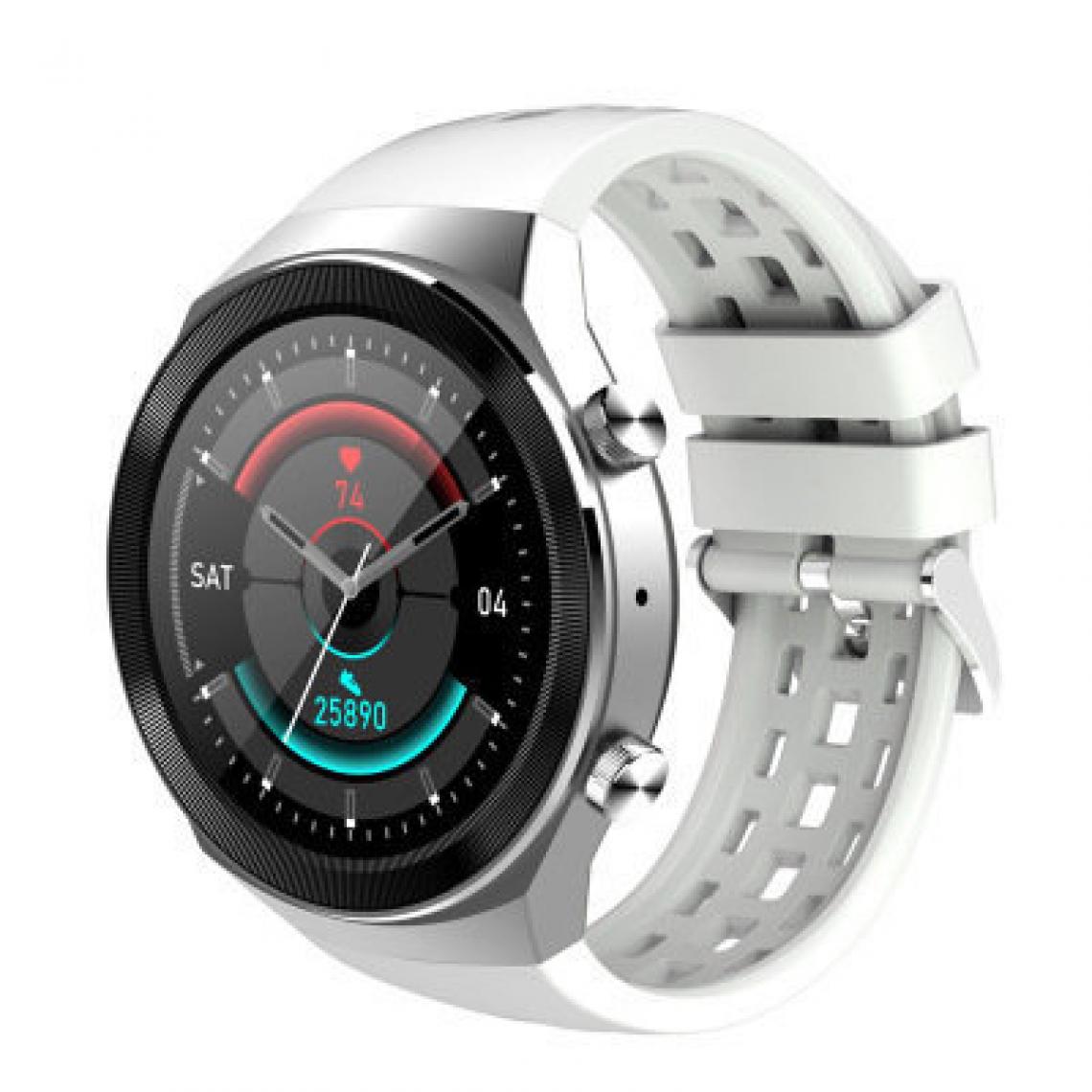 Chronotech Montres - Smart Watch Men Q8 Bluetooth Call Waterproof 600Mah for Android and IOS(White) - Montre connectée