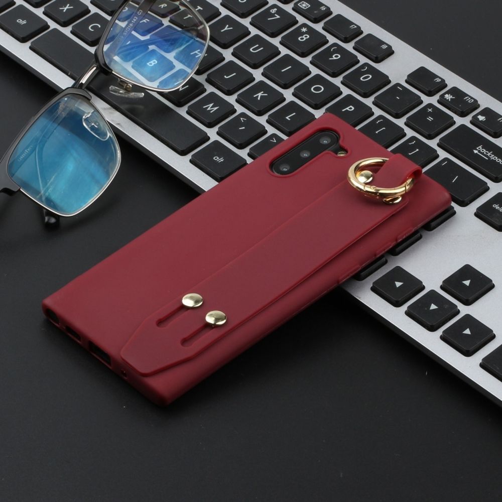 Wewoo - Housse Étui Coque Pour Galaxy Note10 Etui en TPU antichoc de couleur unie avec bracelet Fil rouge - Coque, étui smartphone