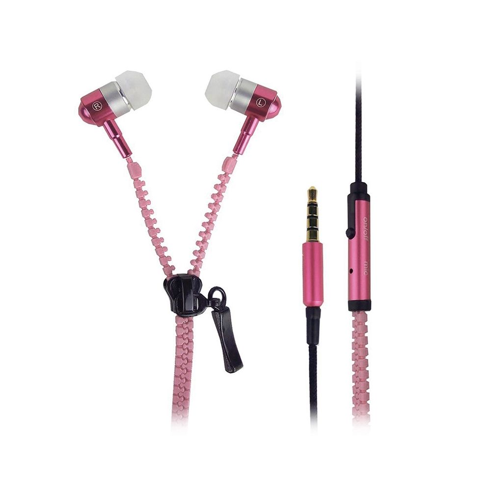 Karylax - Ecouteurs Filaire Kit Mains Libres Style Zip couleur rose fushia pour tous les Smartphones - Autres accessoires smartphone