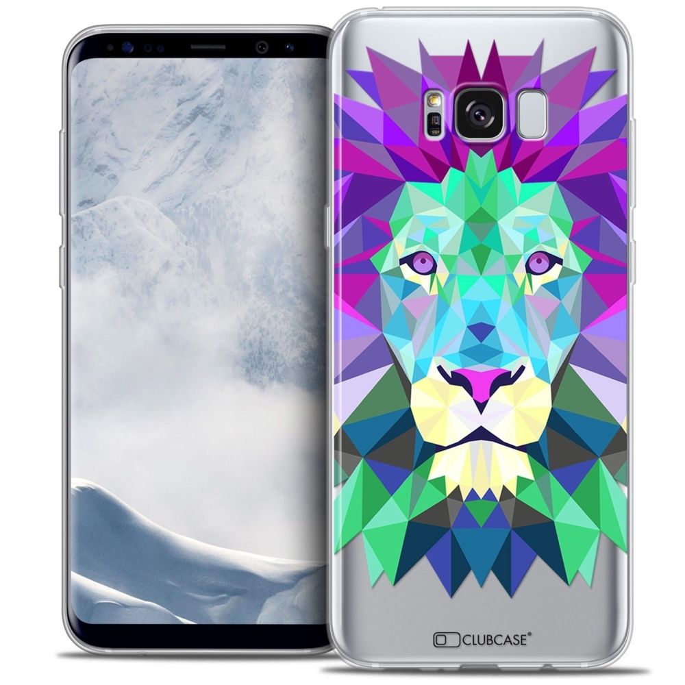 Caseink - Coque Housse Etui Samsung Galaxy S8 (G950) [Crystal Gel HD Polygon Series Animal - Souple - Ultra Fin - Imprimé en France] Lion - Coque, étui smartphone