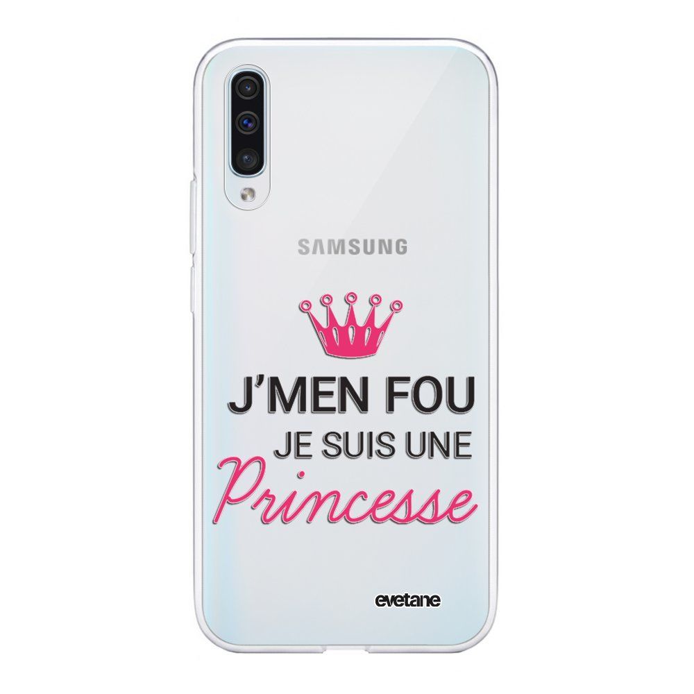 Evetane - Coque Samsung Galaxy A50 souple transparente Je suis une princesse Motif Ecriture Tendance Evetane. - Coque, étui smartphone