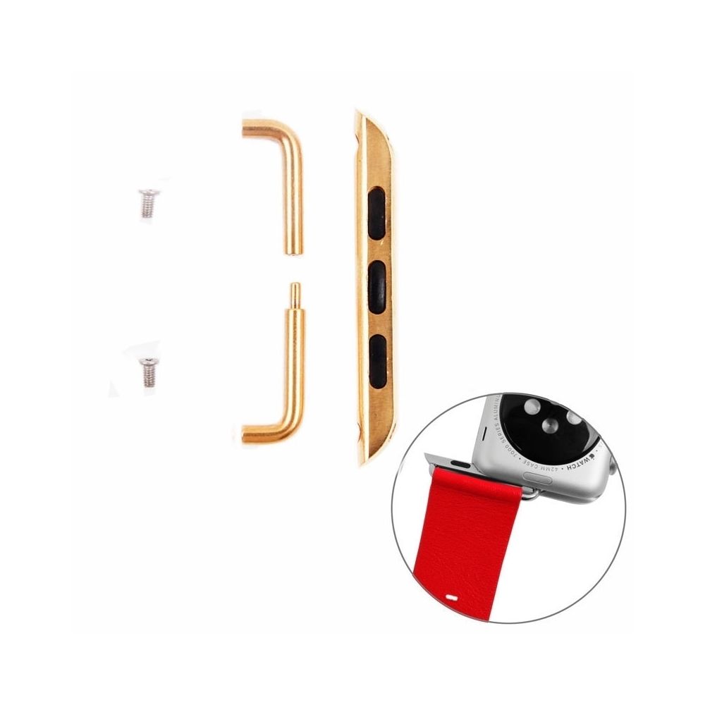 Wewoo - Boucle Métal Apple Watch or pour 38mm Metal Strap Connecteur métallique, paire - Accessoires Apple Watch