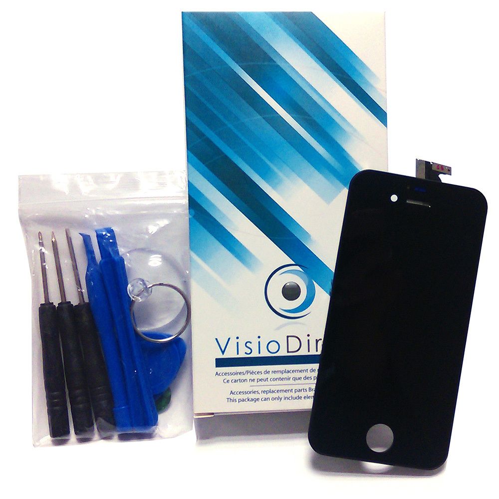 Visiodirect - Ecran complet pour Iphone 4S noir vitre tactile + ecran LCD sur chassis + outils - Protection écran smartphone