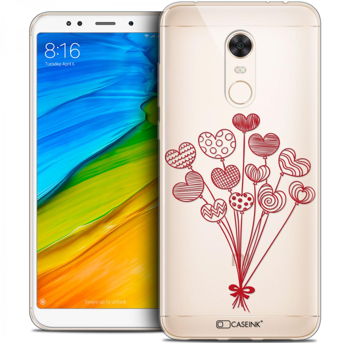 Caseink - Coque Housse Etui Pour Xiaomi Redmi 5 Plus (6 ) [Crystal Gel HD Collection Love Saint Valentin Design Ballons d'amour - Souple - Ultra Fin - Imprimé en France] - Coque, étui smartphone