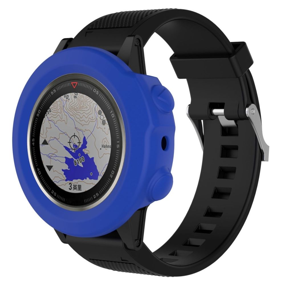 Wewoo - Boîtier de montre Étui de protection en silicone Smart Watchhôte non inclus pour Garmin Fenix 5X bleu foncé - Accessoires montres connectées