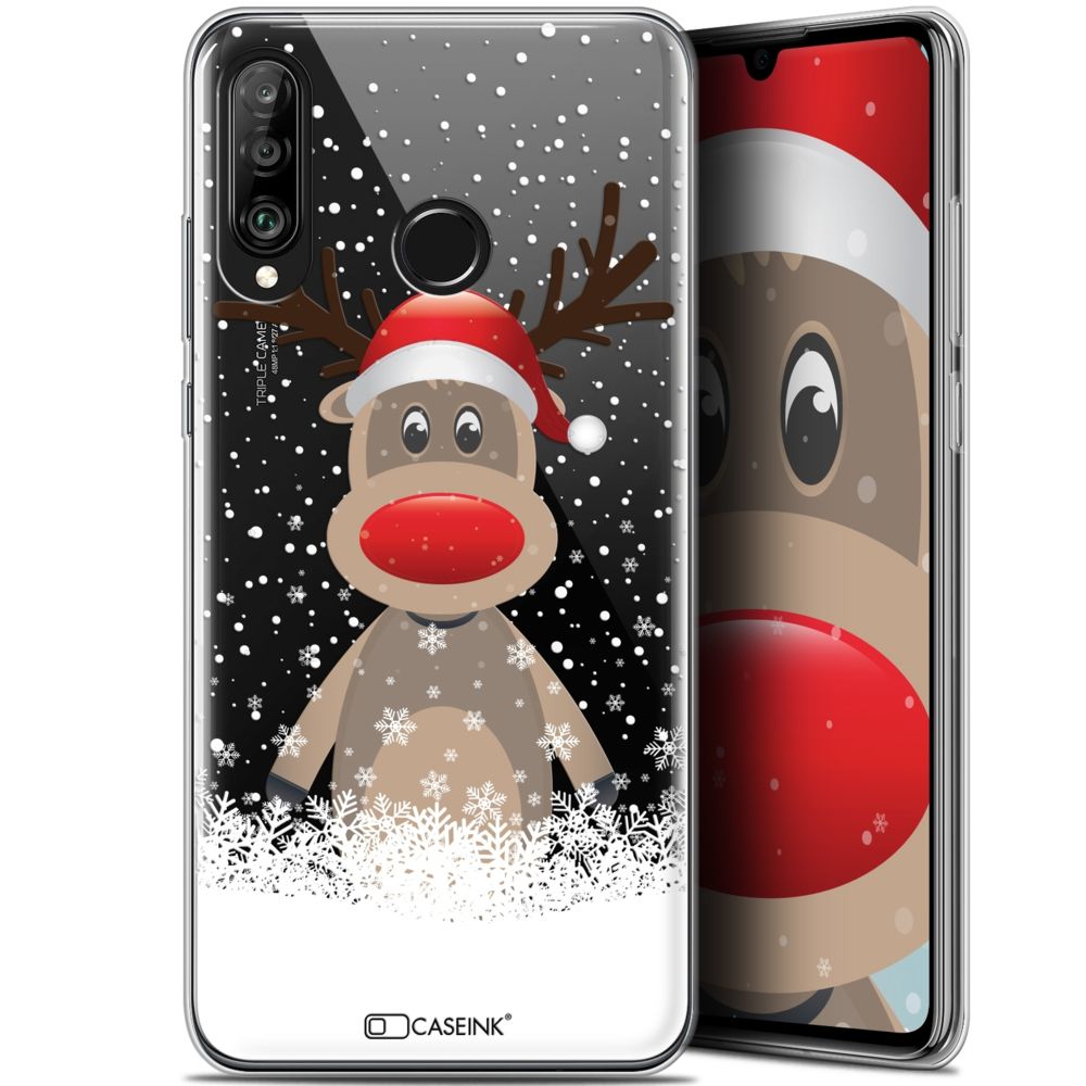Caseink - Coque Pour Huawei P30 Lite (6.2 ) [Gel HD Collection Noël 2017 Design Cerf au Bonnet - Souple - Ultra Fin - Imprimé en France] - Coque, étui smartphone