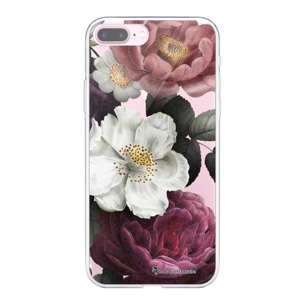 La Coque Francaise - Coque iPhone 7 Plus/ 8 Plus souple transparente Fleurs roses Motif Ecriture Tendance La Coque Francaise. - Coque, étui smartphone