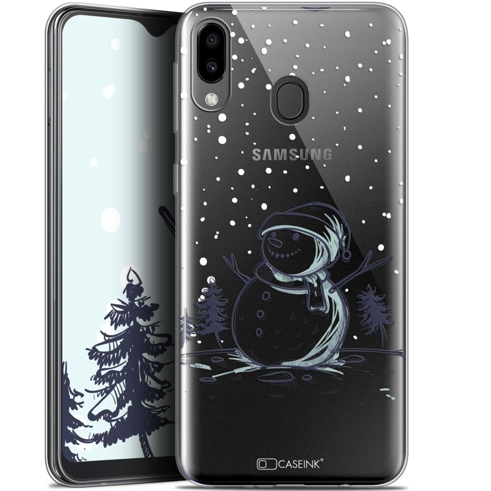 Caseink - Coque Pour Samsung Galaxy M20 (6.3 ) [Gel HD Collection Noël 2017 Design Bonhomme de Neige - Souple - Ultra Fin - Imprimé en France] - Coque, étui smartphone