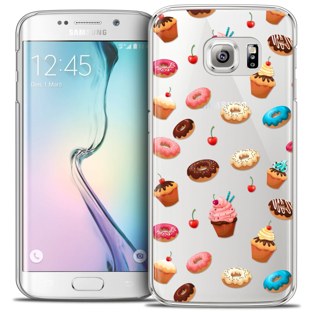 Caseink - Coque Housse Etui Samsung Galaxy S6 Edge [Crystal HD Collection Foodie Design Donuts - Rigide - Ultra Fin - Imprimé en France] - Coque, étui smartphone