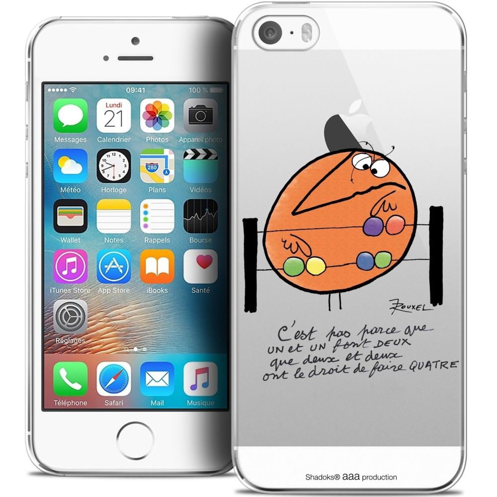 Caseink - Coque Housse Etui Apple iPhone 5/5s/SE [Crystal HD Collection Les Shadoks ? Design Mathématique - Rigide - Ultra Fin - Imprimé en France] - Coque, étui smartphone