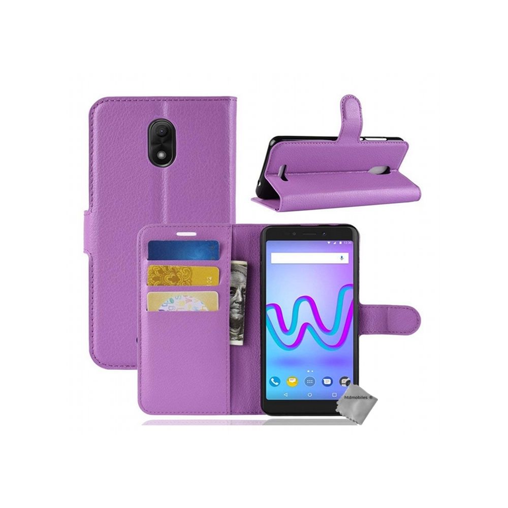 Htdmobiles - Housse etui coque pochette portefeuille pour Wiko Jerry 3 + film ecran - MAUVE - Autres accessoires smartphone