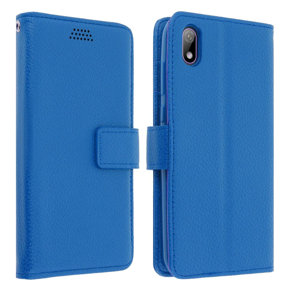 Avizar - Housse Huawei Y5 2019 et Honor 8S Effet grainé Porte carte Support Vidéo Bleu - Coque, étui smartphone