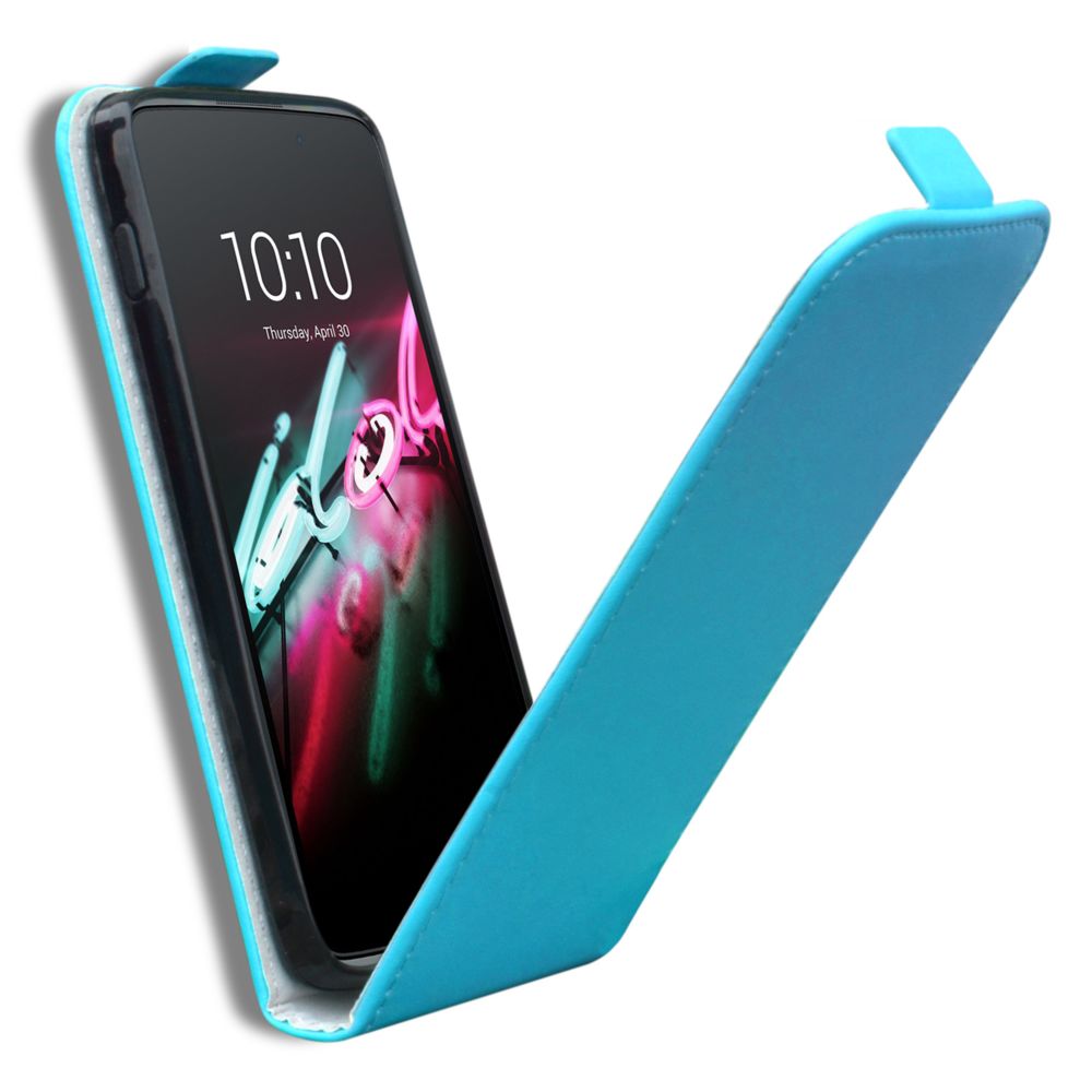 Caseink - Coque Housse Etui Alcatel OneTouch Idol 3 (5.5) - Rabat vertical [Flexi Flip Vertical Cuirette Eco - Coque Flexi Gel] Bleu - Coque, étui smartphone