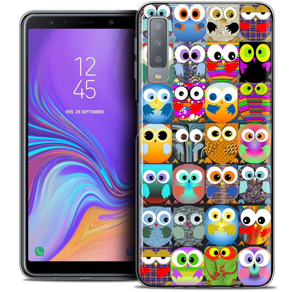 Caseink - Coque Housse Etui Pour Samsung Galaxy A7 (2018) A750 (6 ) [Crystal Gel HD Collection Claude Design Hibous - Souple - Ultra Fin - Imprimé en France] - Coque, étui smartphone