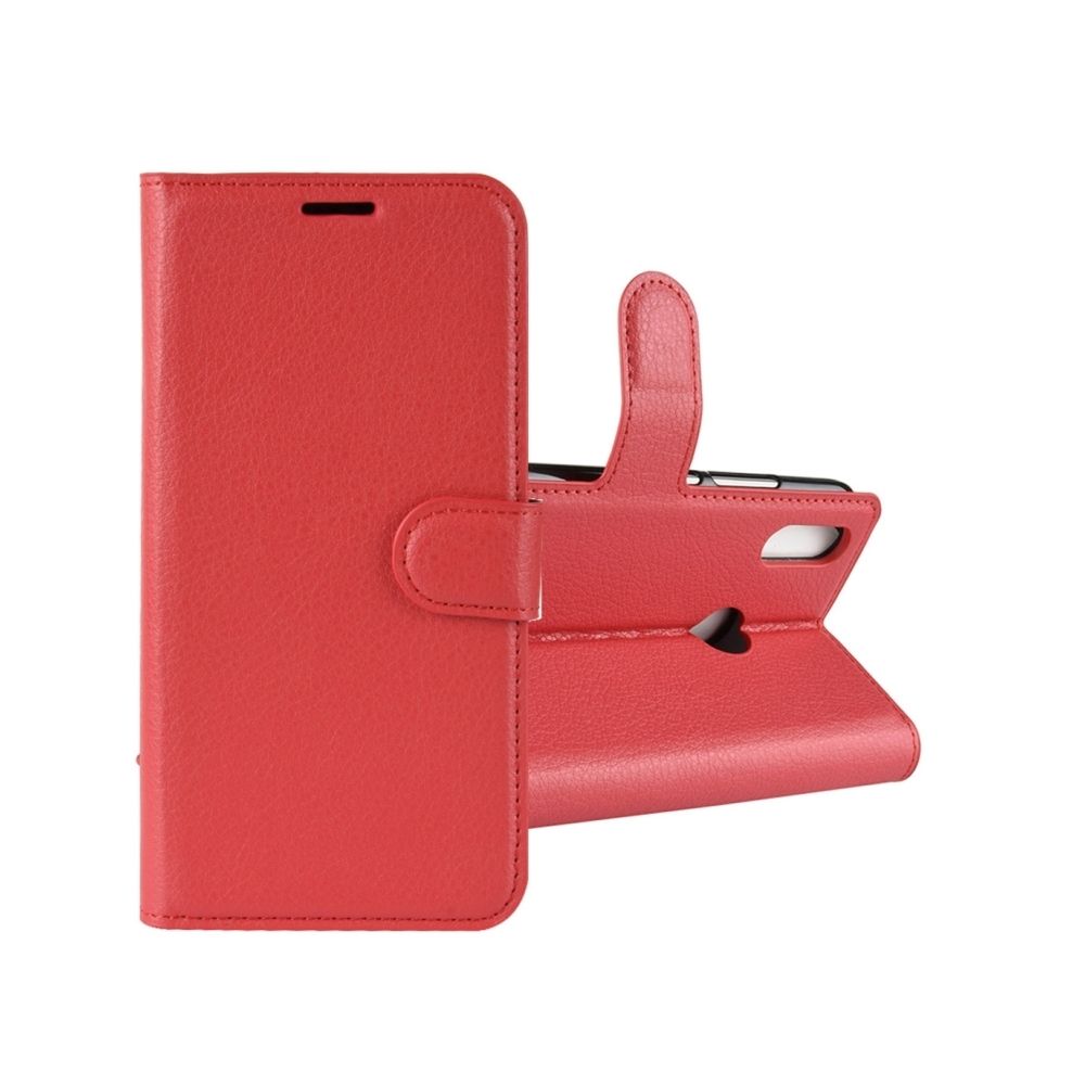 Wewoo - Housse Coque Étui en cuir à rabat horizontal Texture Litchi pour HuY9 (2019), avec support et emplacements pour cartes porte-monnaie (rouge) - Coque, étui smartphone