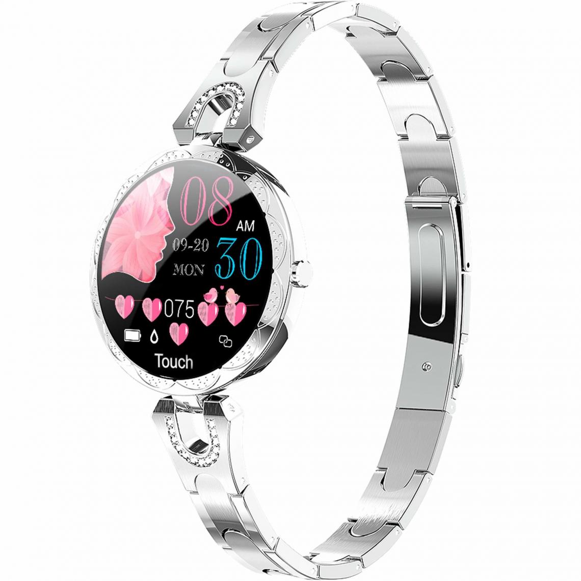 Chronotech Montres - Smart Watch for Women Blood Pressure Heart Rate Monitor Blood Pressure Fitness Tracker Women HR Activity Trackers Calorie Step Counter Pedometer IP67 Waterproof(silver) - Montre connectée