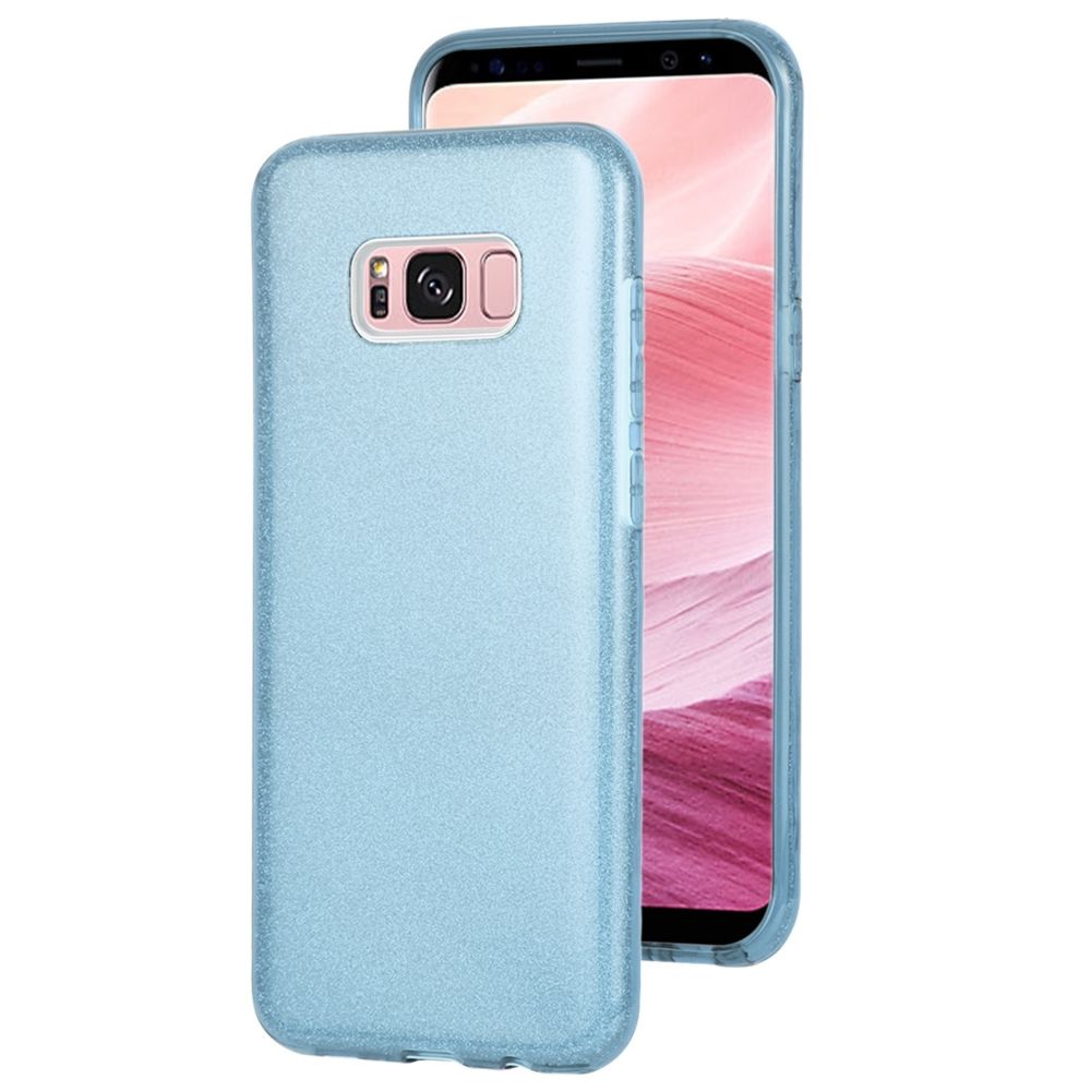 Wewoo - Coque Pour Samsung Galaxy S8 + TPU Glitter All-inclusive Housse de protection Bleu - Coque, étui smartphone