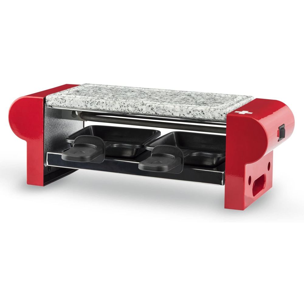 Hkoenig - appareil à Raclette pour 2 personnes 350W noir rouge gris - Raclette, crêpière