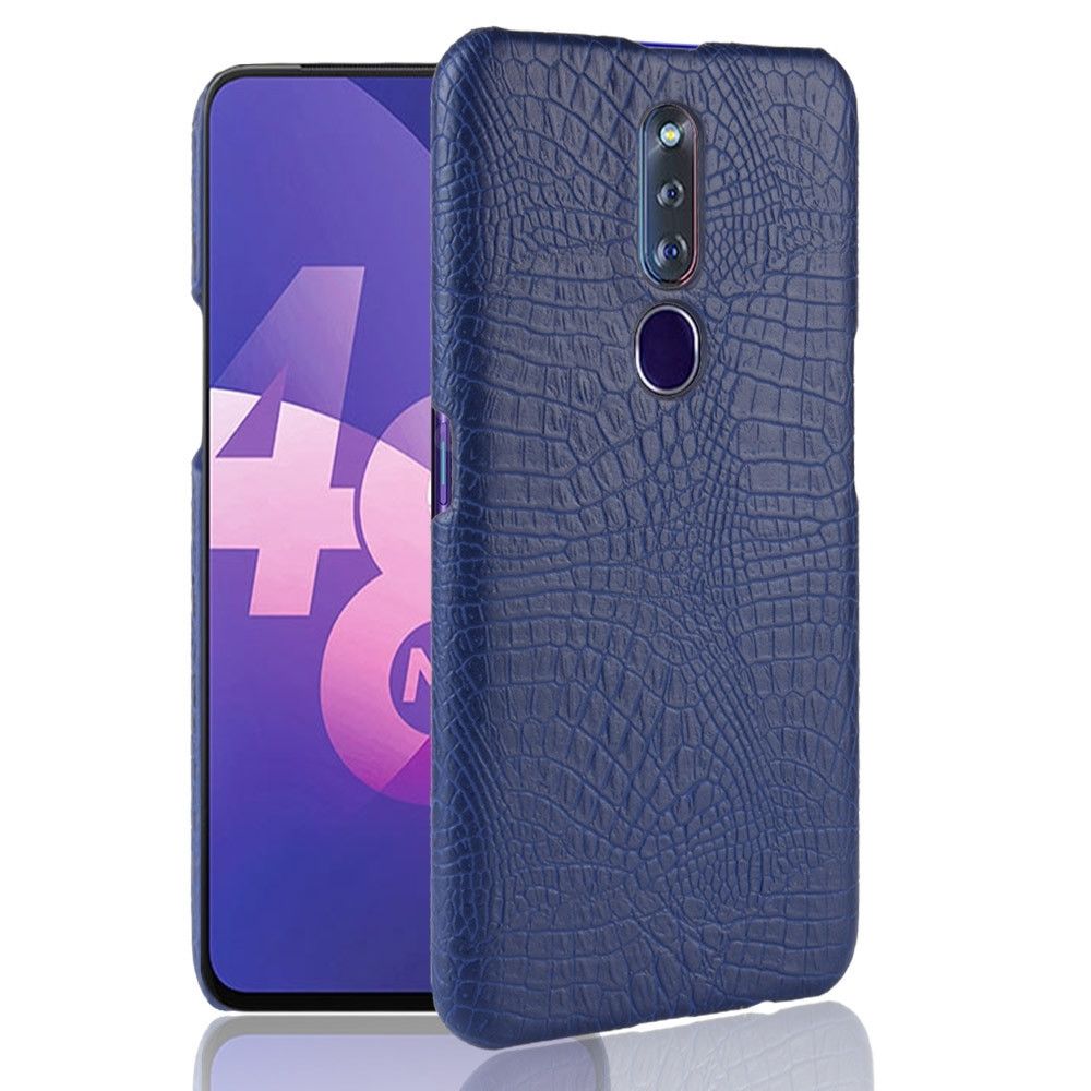 Wewoo - Coque Crocodile antichoc Texture PC + Etui PU pour OPPO F11 Pro Bleu - Coque, étui smartphone