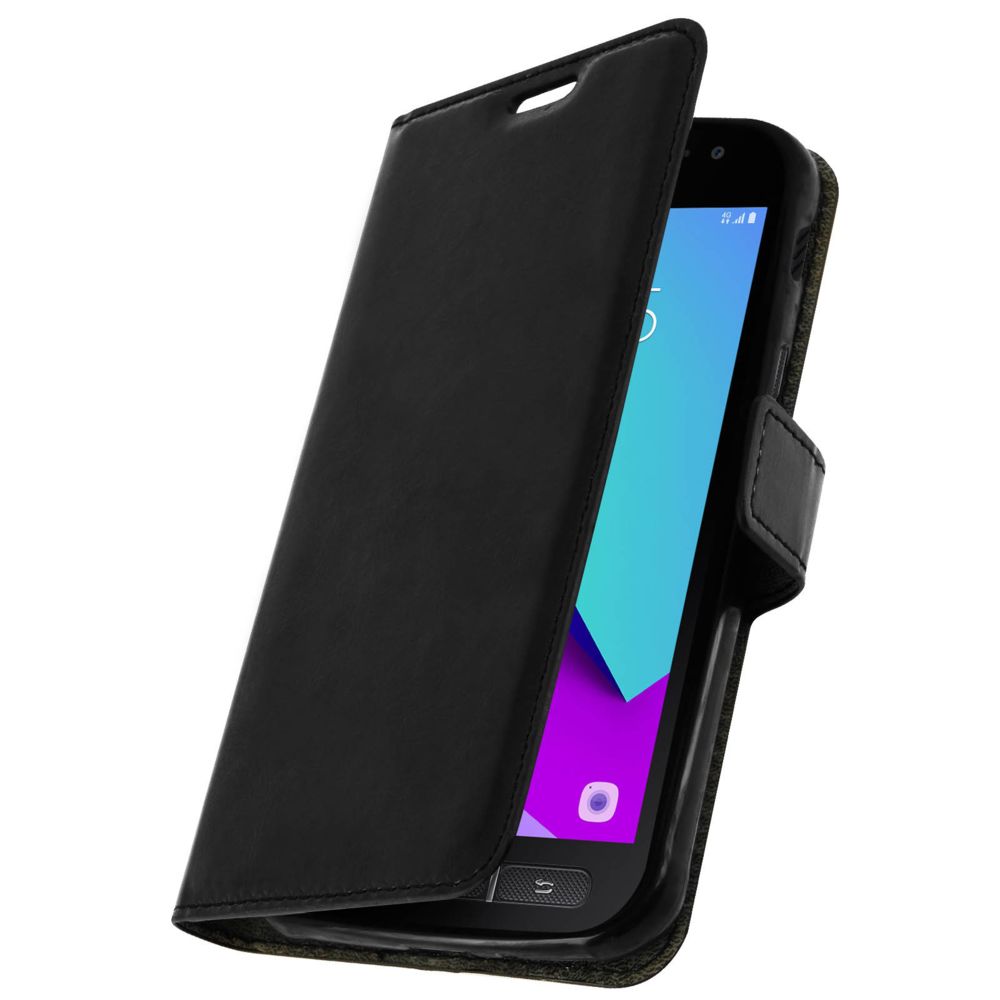 Avizar - Housse, Etui portefeuille Samsung Galaxy Xcover 4 et 4S - Noir - Fonction Stand - Coque, étui smartphone