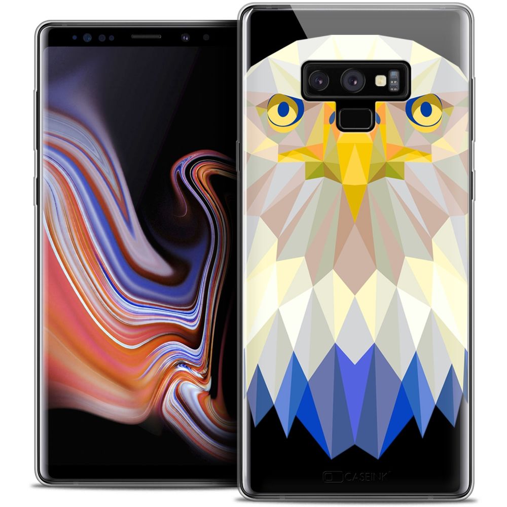 Caseink - Coque Housse Etui Samsung Galaxy Note 9 (6.4 ) [Crystal Gel HD Polygon Series Animal - Souple - Ultra Fin - Imprimé en France] Aigle - Coque, étui smartphone