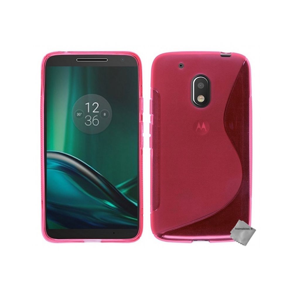 Htdmobiles - Housse etui coque pochette silicone gel fine pour Motorola Moto G4 Play + film ecran - ROSE - Autres accessoires smartphone