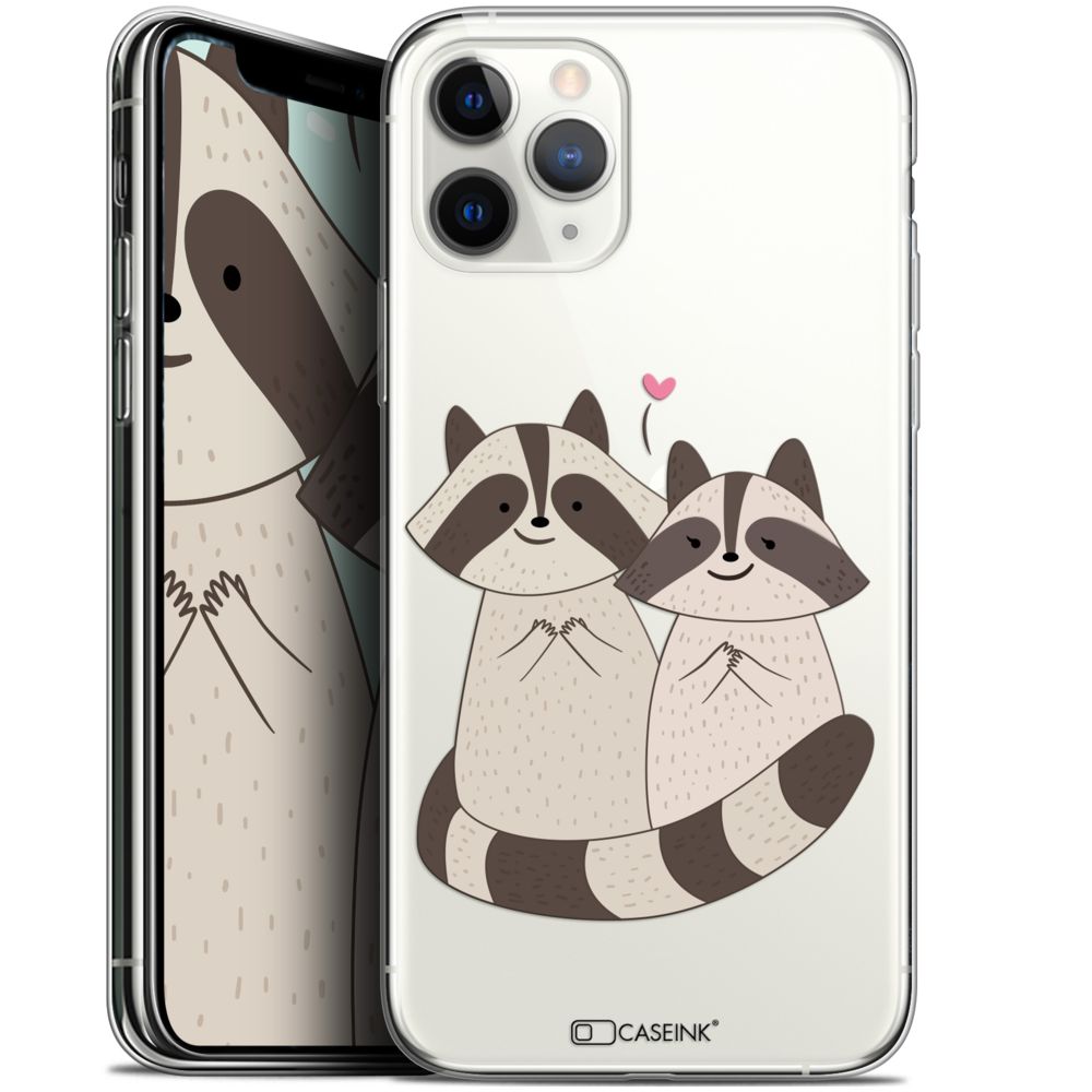 Caseink - Coque Pour Apple iPhone 11 Pro Max (6.5 ) [Gel HD Collection Sweetie Design Racoon Love - Souple - Ultra Fin - Imprimé en France] - Coque, étui smartphone