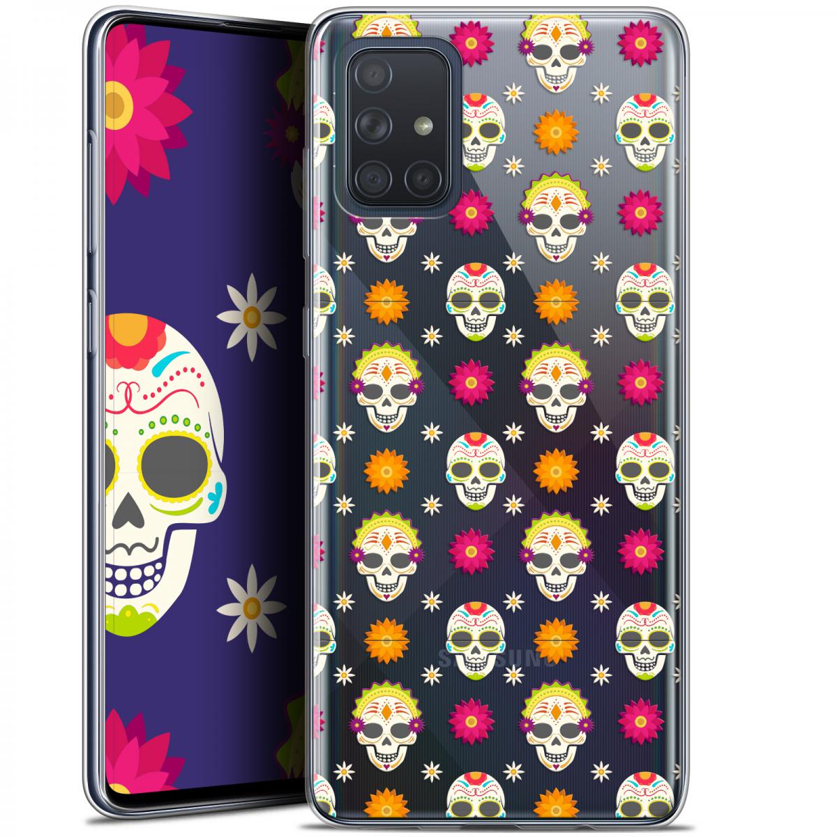 Caseink - Coque Pour Samsung Galaxy A71 (A715) (6.7 ) [Gel HD Collection Halloween Design Skull Halloween - Souple - Ultra Fin - Imprimé en France] - Coque, étui smartphone