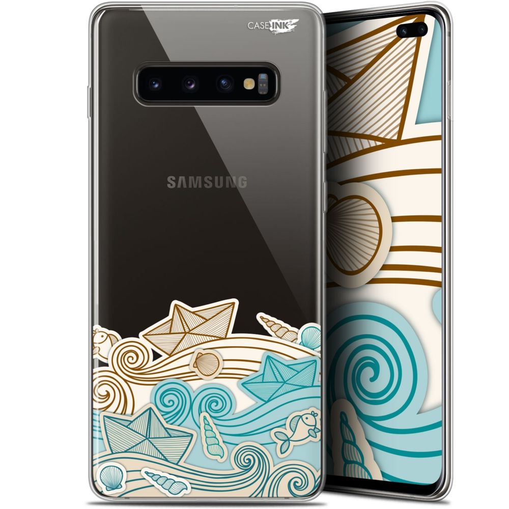 Caseink - Coque arrière Samsung Galaxy S10+ (6.4 ) Gel HD [ Nouvelle Collection - Souple - Antichoc - Imprimé en France] Bateau de Papier - Coque, étui smartphone