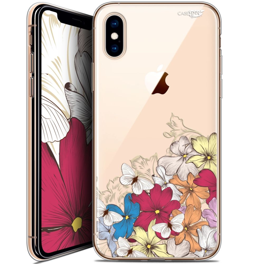 Caseink - Coque arrière Apple iPhone Xs / X (5.8 ) Crystal Gel HD [ Nouvelle Collection - Souple - Antichoc - Imprimé en France] Nuage Floral - Coque, étui smartphone