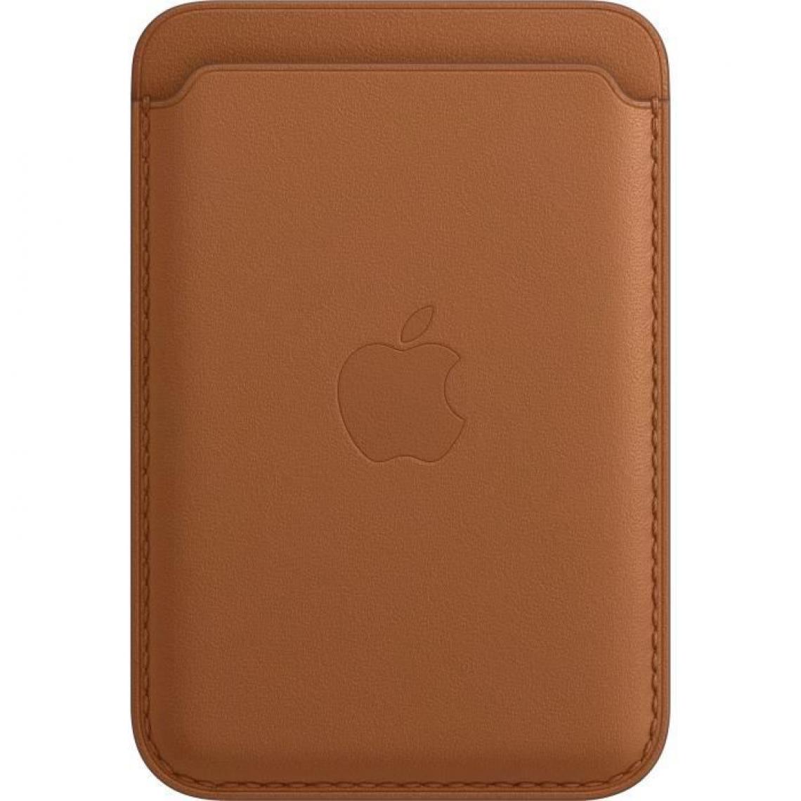 Apple - APPLE iPhone Porte-cartes en cuir avec MagSafe - Brun Selle - Coque, étui smartphone