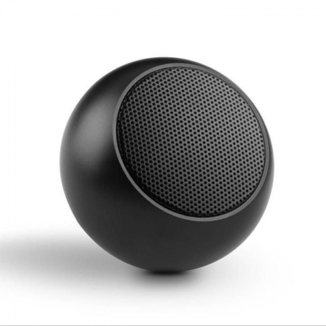 Universal - Mini haut-parleur Bluetooth portable sans fil noir haut-parleur stéréo métallique avec microphone subwoofer lecteur de musique MP3 pour téléphone mobile | - Hauts-parleurs