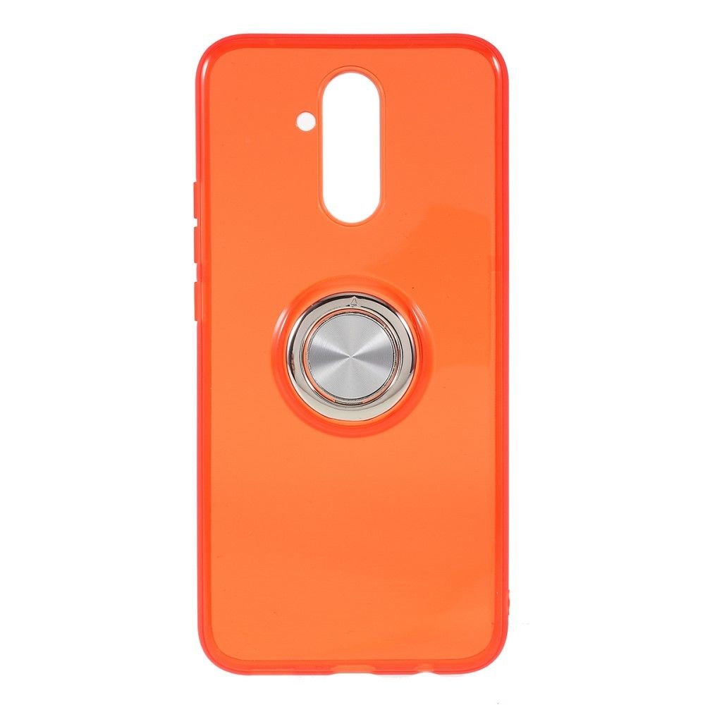 marque generique - Coque en TPU clair avec béquille en anneau orange pour votre Huawei Mate 20 Lite - Coque, étui smartphone