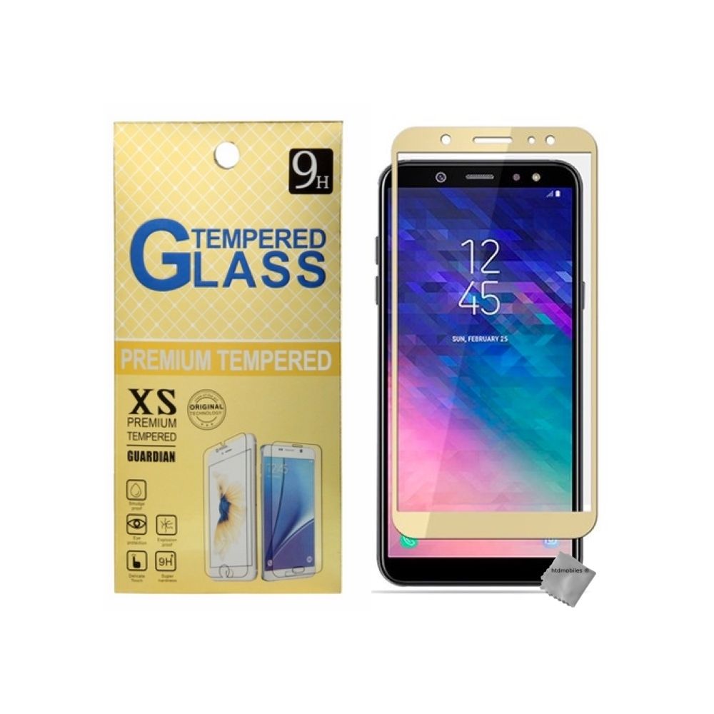 Htdmobiles - Film de protection verre trempe incurve integral Samsung Galaxy A6 (2018) - OR - Protection écran smartphone